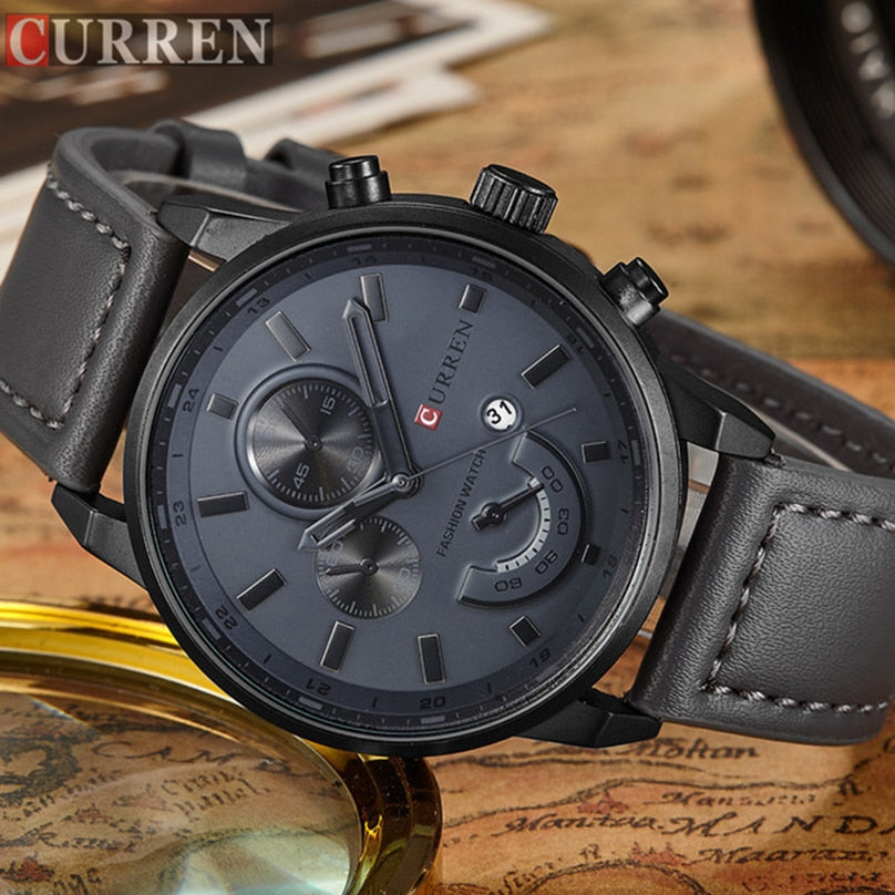 Curren Black Diamond Series Quartz Time Piece